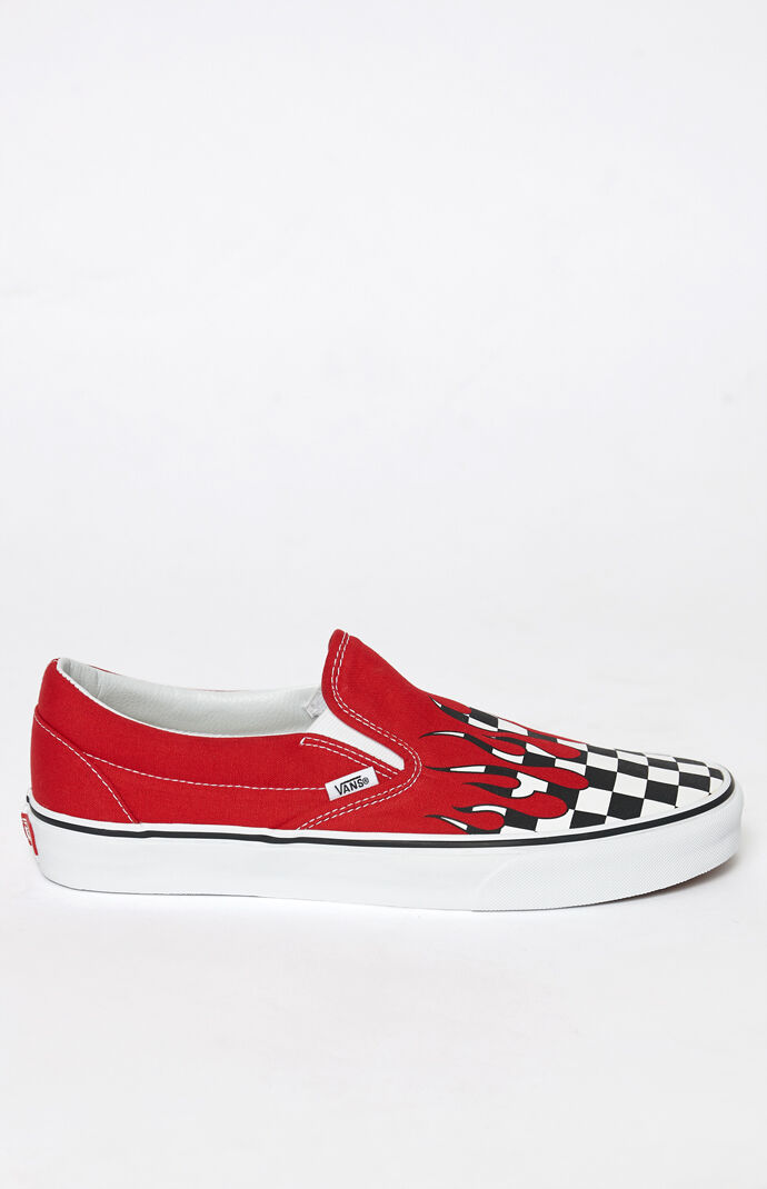 Vans Checker Flame Classic Slip-On Shoes | PacSun Vans Checker Flame Classic Slip-On Shoes | PacSun