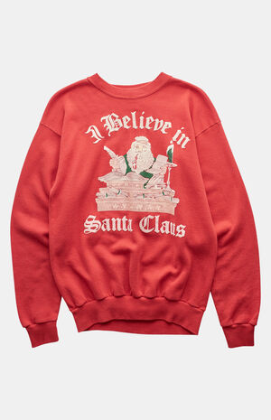 90s I Believe in Santa Claus Crew Neck Sweatshirt image number 1
