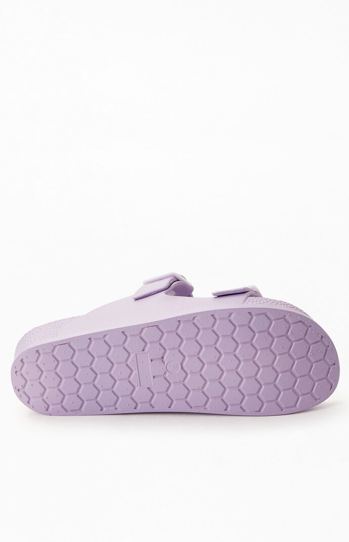Women's Rubber Double Buckle Slide Sandals