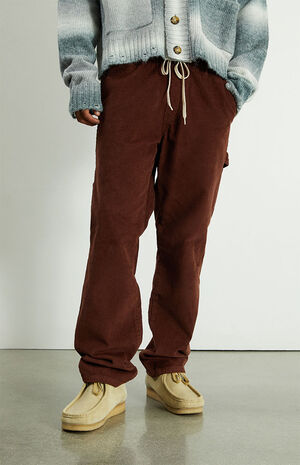 Brown Corduroy Drawstring Carpenter Pants image number 3
