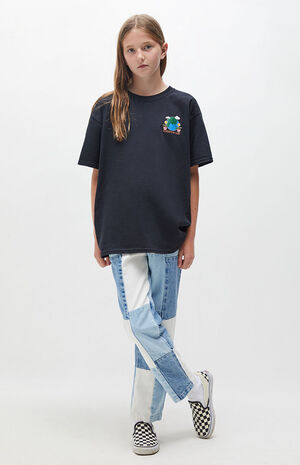 Patchwork Straight Leg Jeans image number 4