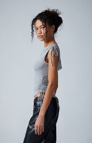 Mara Cinched Tied Tank Top image number 3