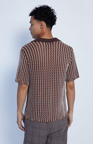 Brown Oliver Crochet Polo Sweater image number 2