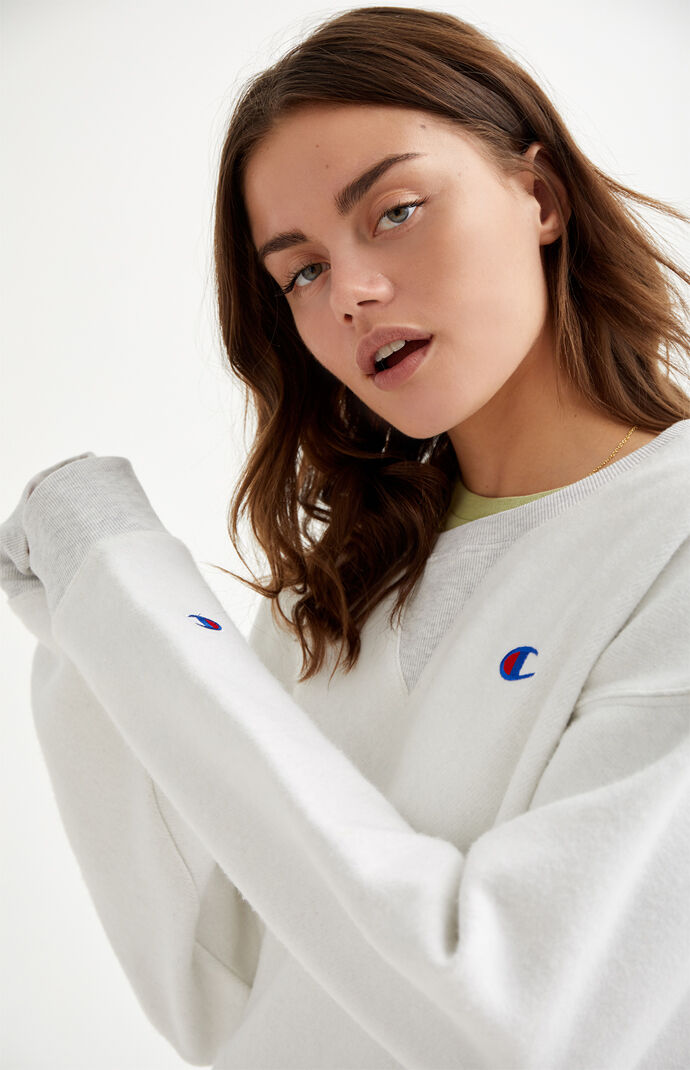 Champion inside out hotsell crew neck sweatshirt