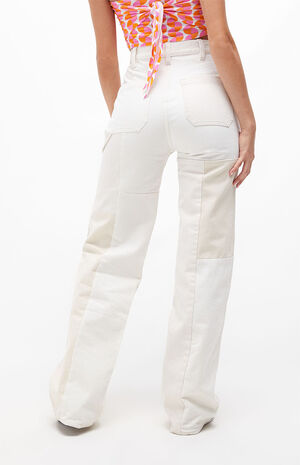 Patchwork Ultra High Waisted Flare Pants image number 4