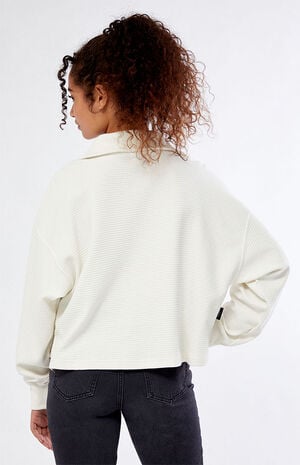 White Downtown Half Zip Sweatshirt image number 4
