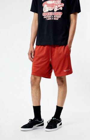 Red Mesh Basketball Shorts image number 4