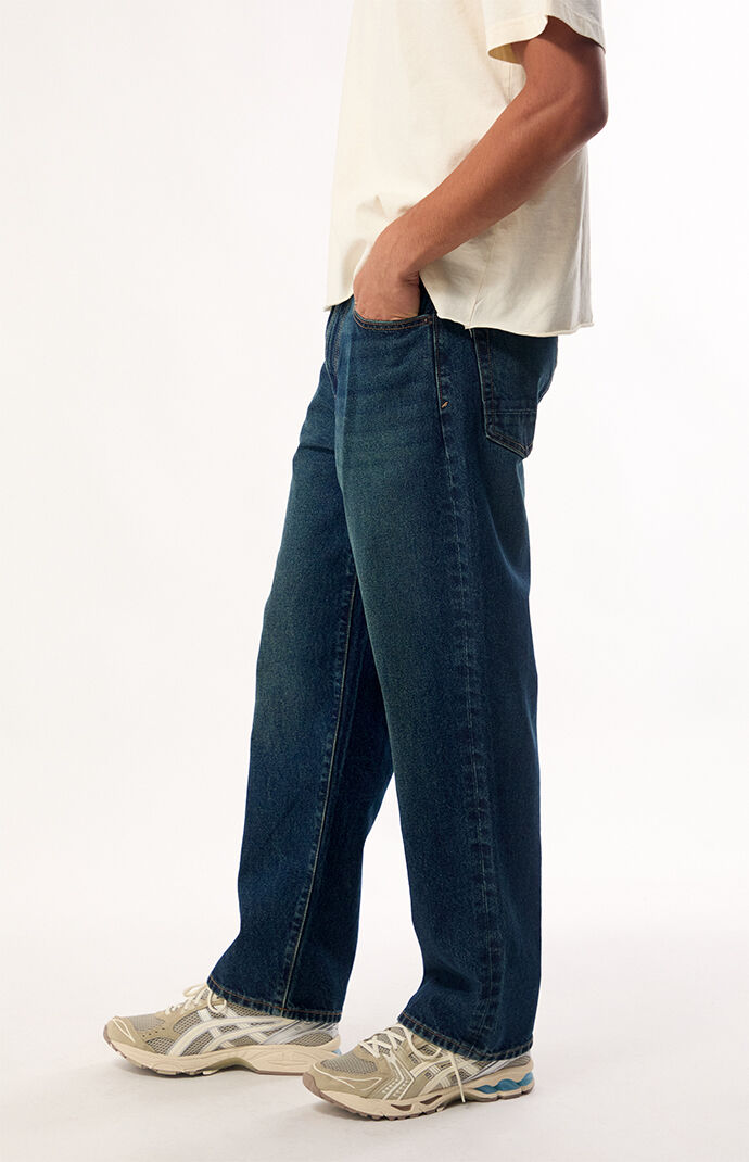 Pacsun Logan Relaxed Straight Jeans Dark Indigo