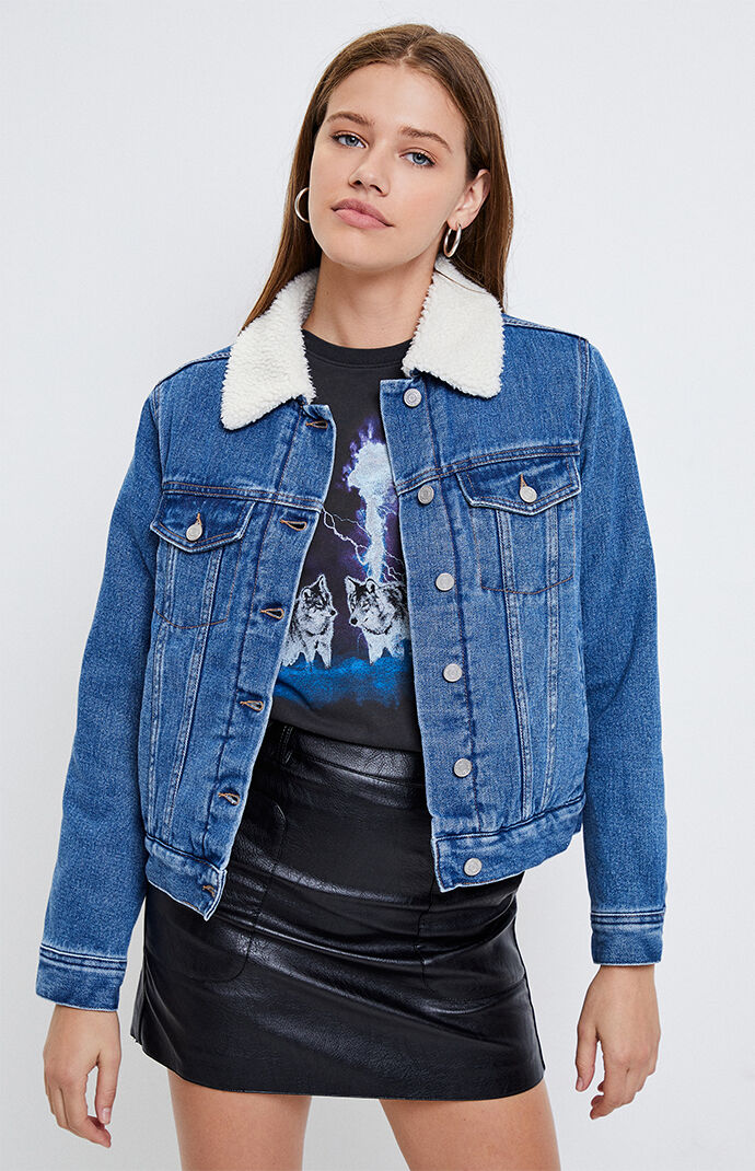 pacsun sherpa denim jacket