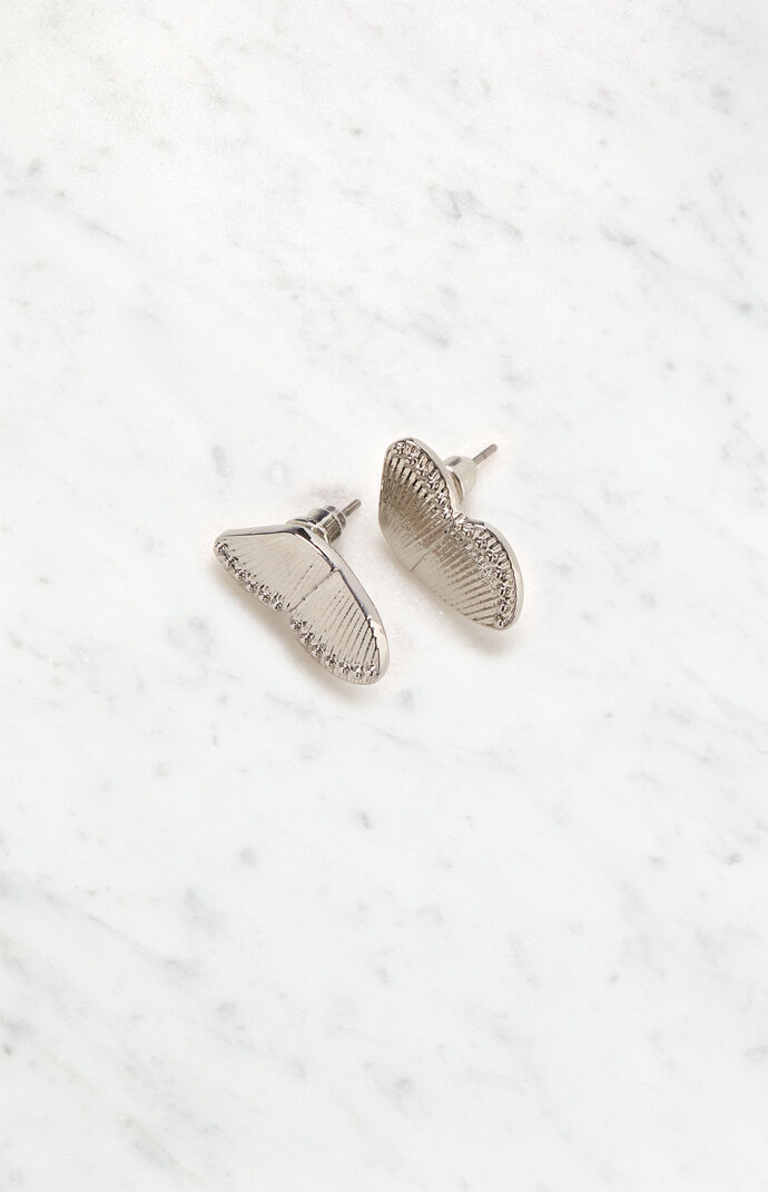 Silver Butterfly Wing Earrings
