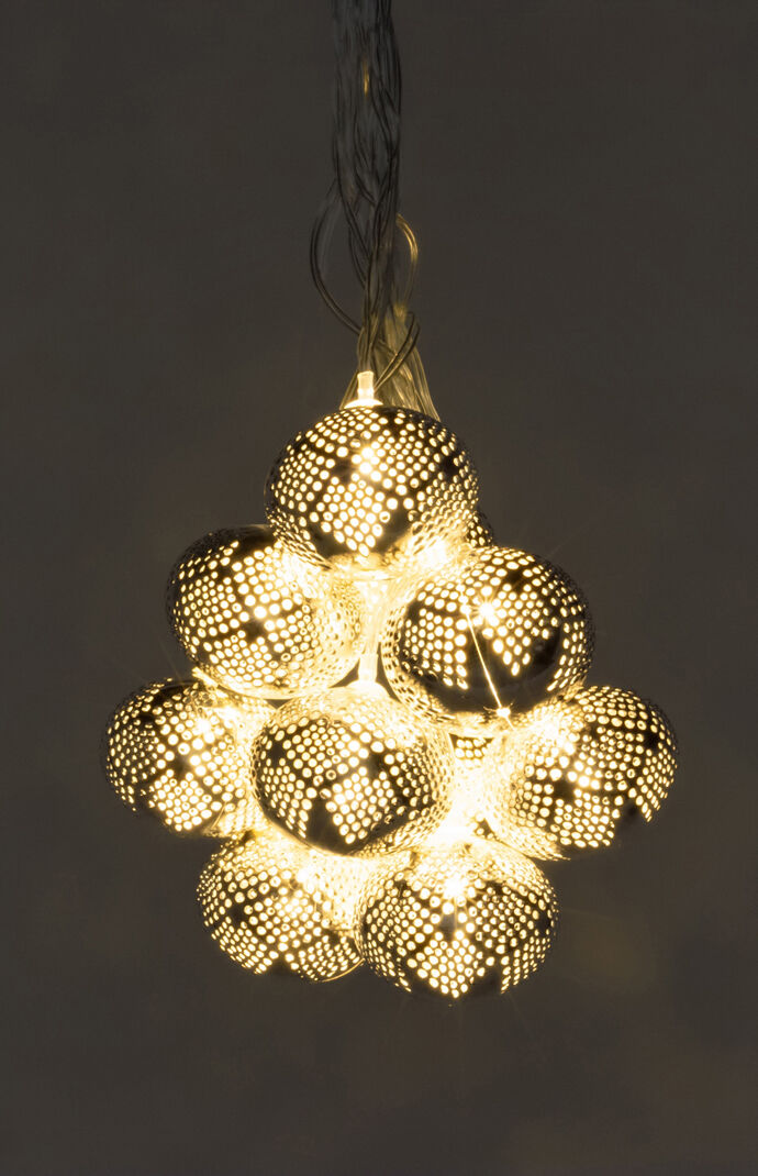 Silver Sphere Marrakesh Metallic String Lights