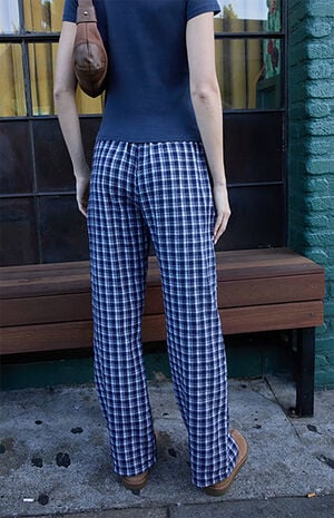 Blue Plaid Anastasia Baggy Pants image number 4