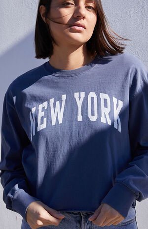 Navy New York Long Sleeve T-Shirt image number 1