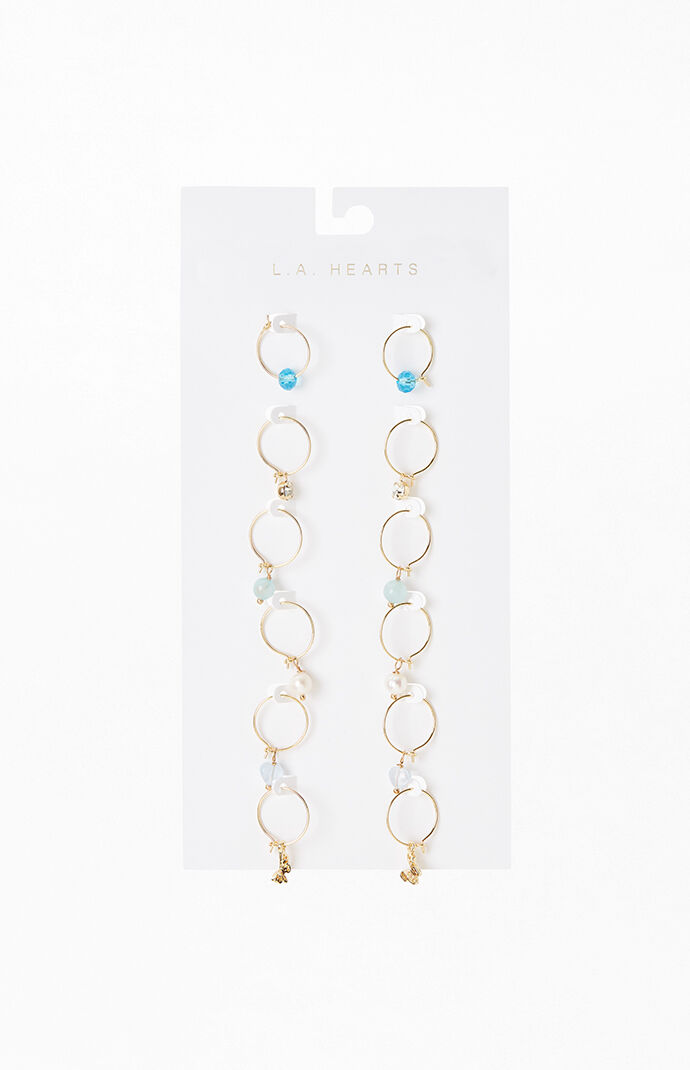 6 Pack Blue Earrings