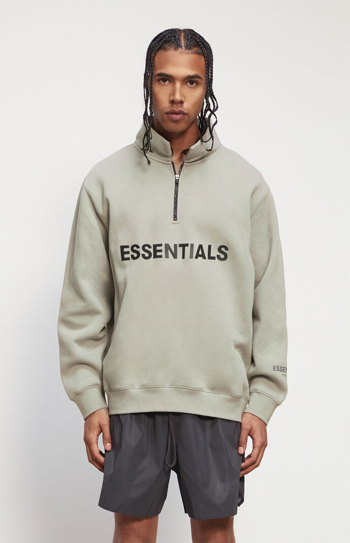 Fear of God Essentials Essentials Moss Half Zip Pullover PacSun