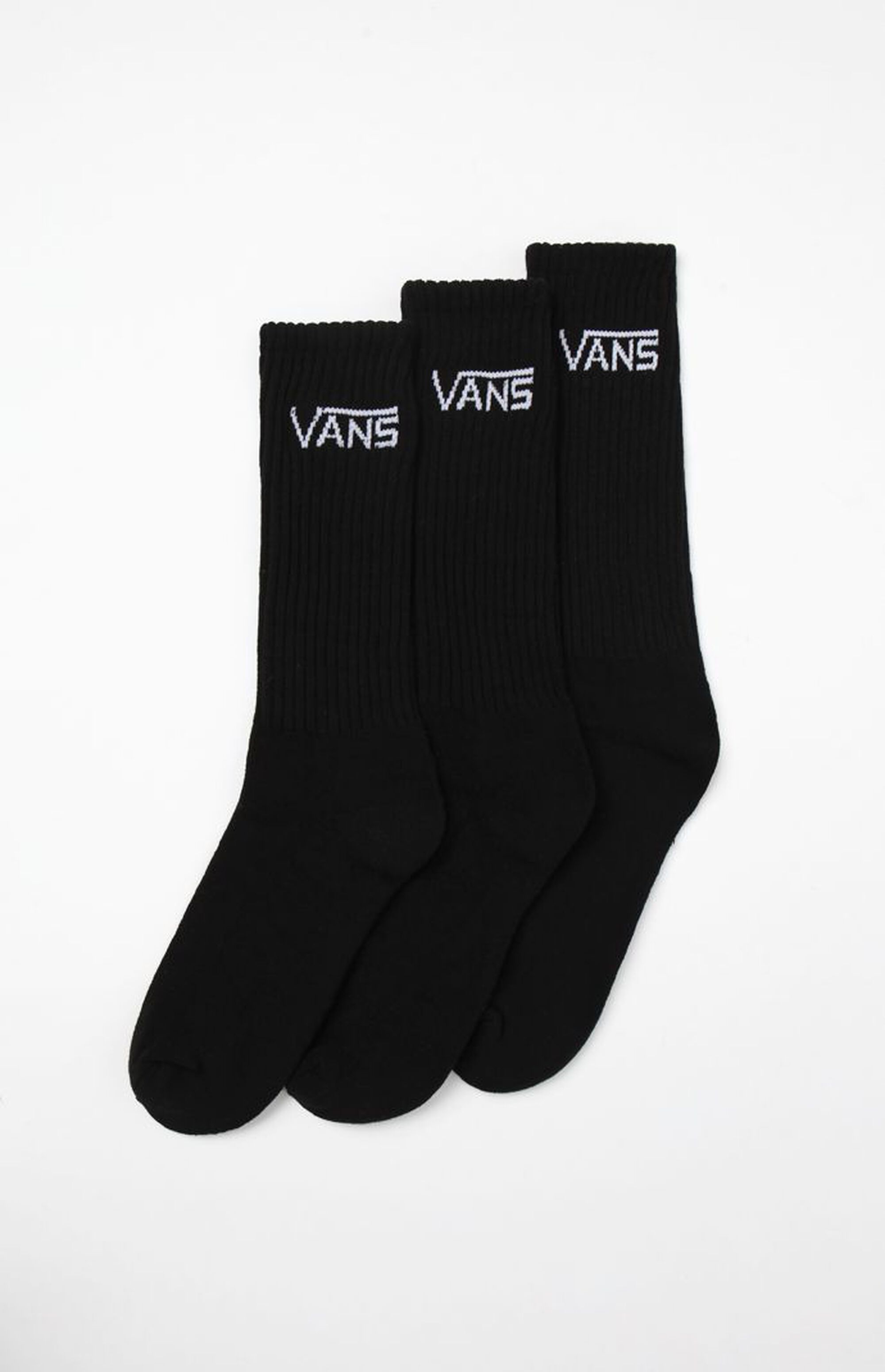 Vans Classic Black Crew Socks 3 Pair Pack PacSun