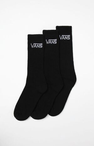 Classic Black Crew Socks 3 Pair Pack image number 1