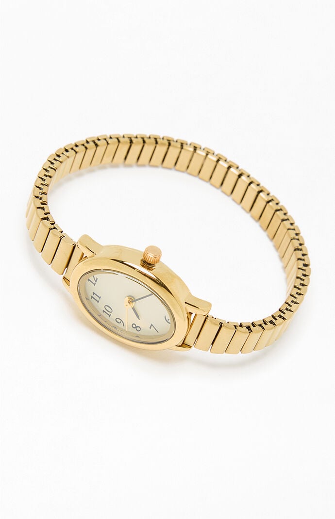 Pacsun Gold Oval Metal Watch