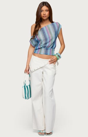 Taniya Off Shoulder Zigzag Knit Top image number 5