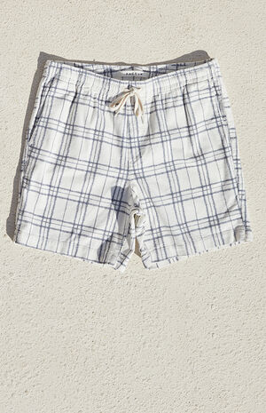 Grey Plaid Corduroy Volley Shorts image number 1