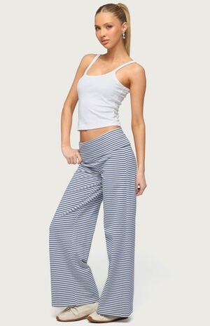 Petite Lilah Striped Fold Over Pants image number 5