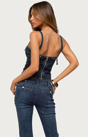 Koto Snap Button Denim Top image number 3