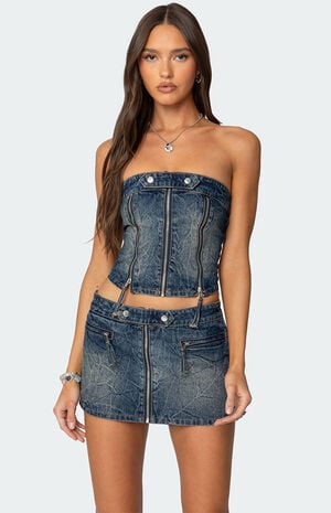 Guinevere Zip Washed Denim image number 1