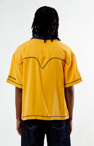 Sunset Yellow Woven Camp Shirt image number 4