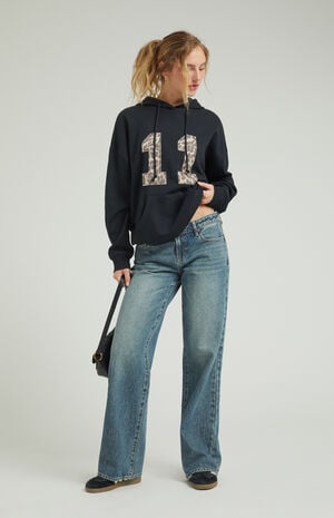 Indigo Low Rise Girlfriend Jeans image number 2