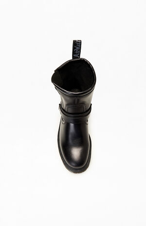 Black Anistone Harness Leather Low Biker Boots image number 5