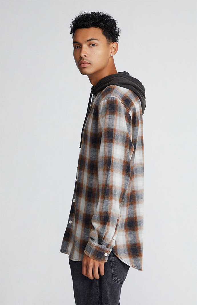 Pacsun hooded flannel discount