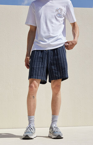 Blue Linen Volley Shorts image number 3