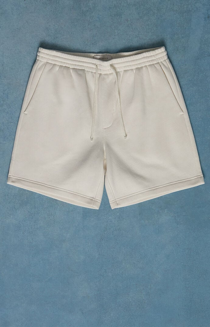 Pacsun Fleece Cream Sweat Shorts