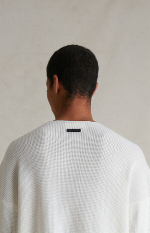 Cloud White Waffle Knit Short Sleeve T-Shirt image number 5