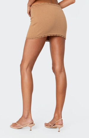Crochet Trim Knit Mini Skirt image number 4