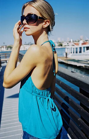 Emerald Edith Halter Tank Top image number 1