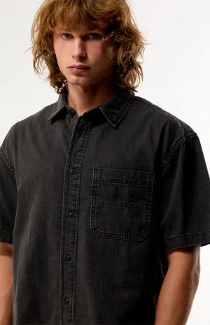 Cyrus Straight Hem Denim Short Sleeve Shirt image number 2