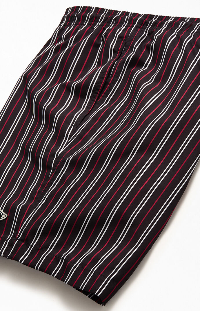 Navy Pinstripe 17" Swim Trunks