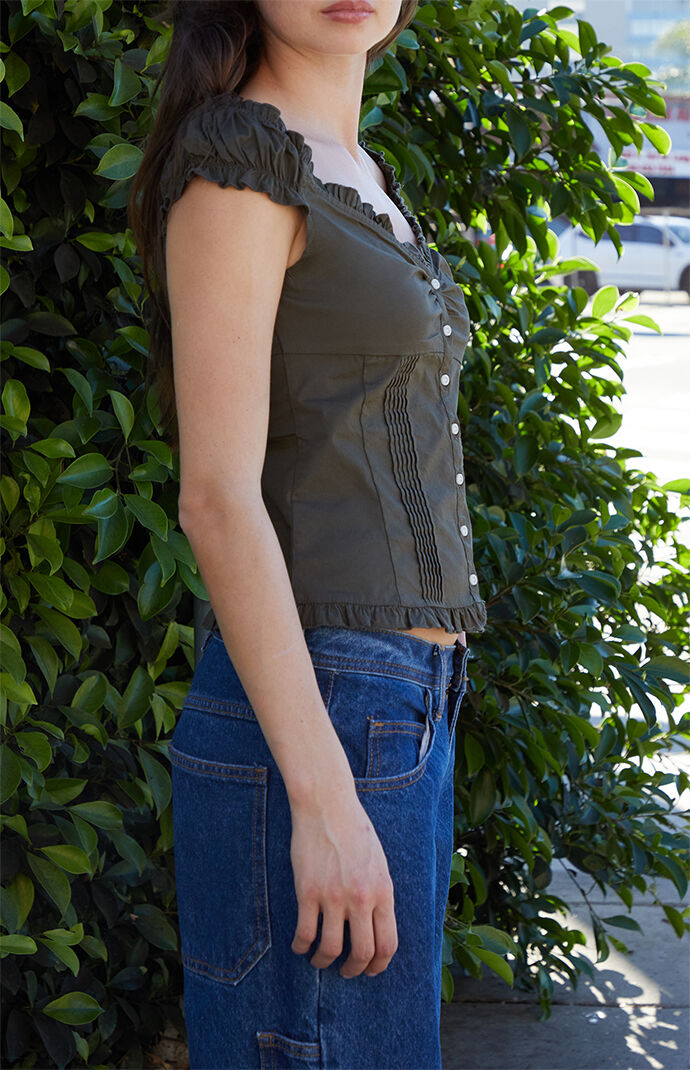 John Galt Green Elena Top