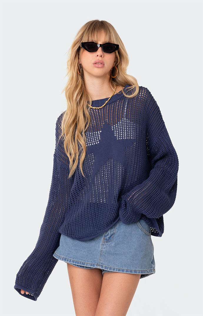 Blue sweater with stars sale