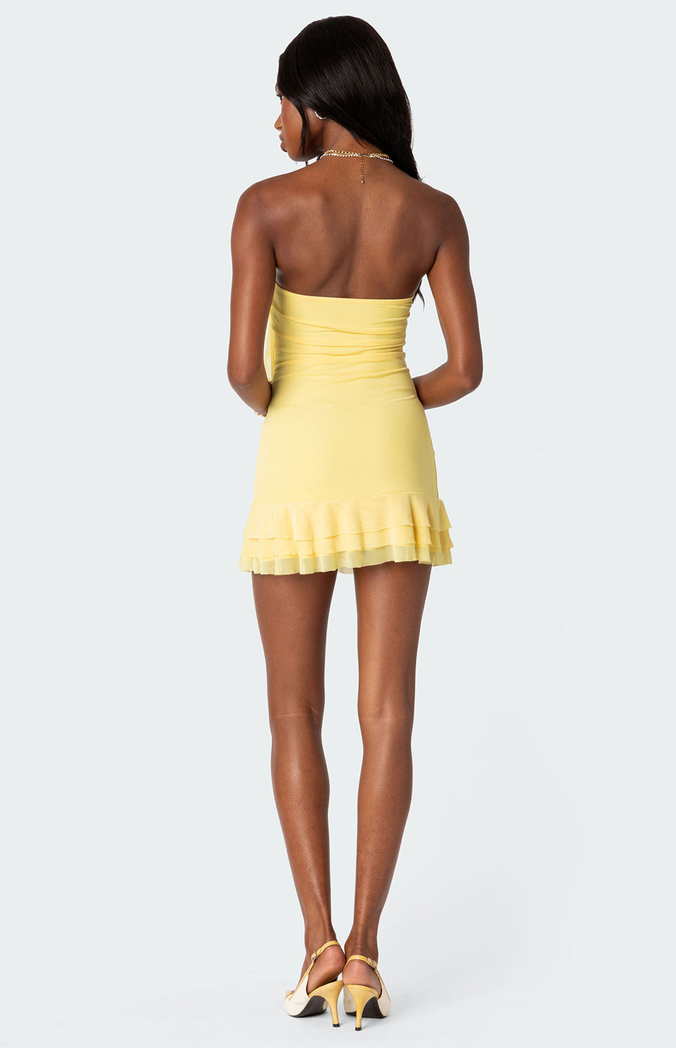 Edikted Thalia Flower Pin Ruffle Mini Dress PacSun