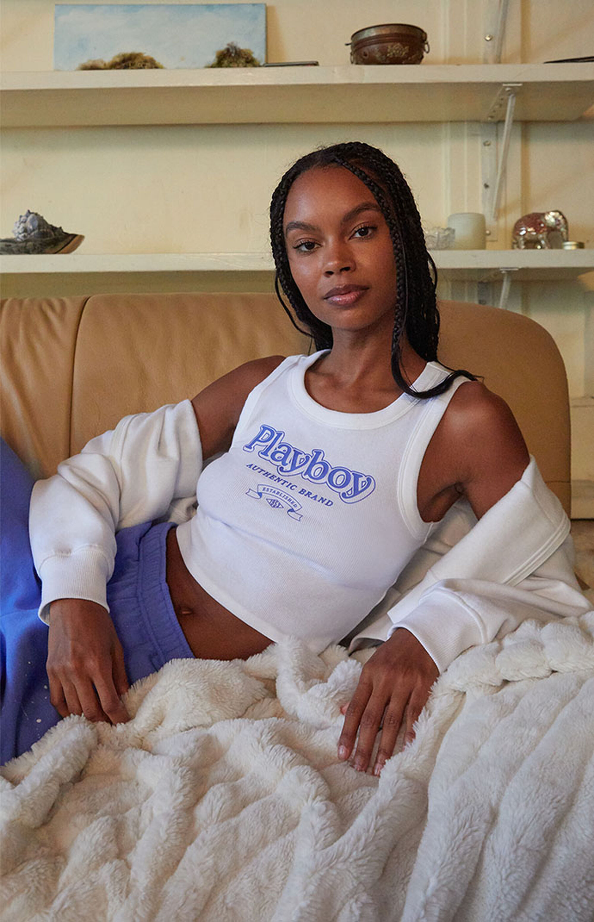 Playboy By PacSun Branded Ribbed Tank Top PacSun