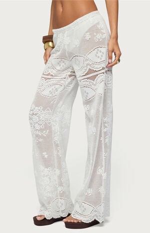 Milaya Sheer Crochet Straight Leg Pants image number 2