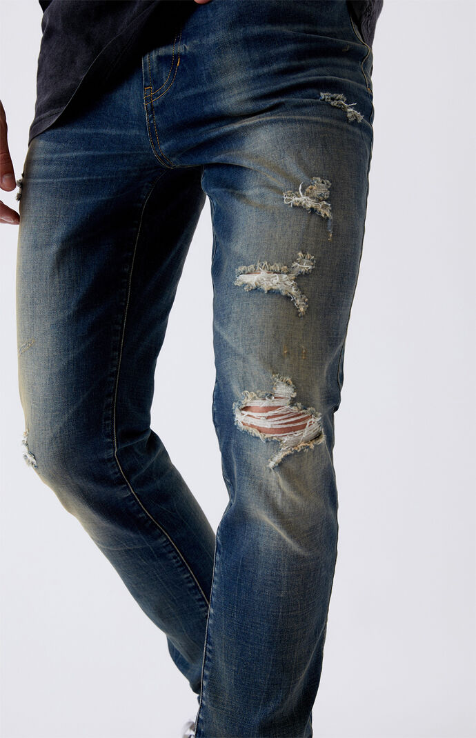 Medium Ripped Stacked Skinny Jeans