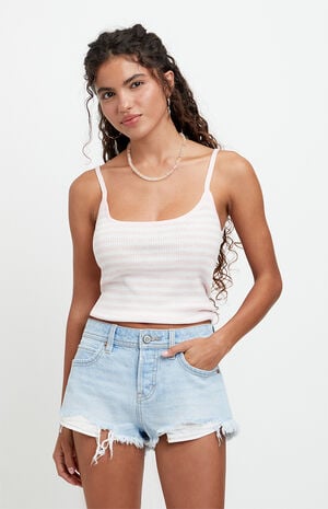 Jamie Low Rise Jean Micro Shorts Light Blue image number 3