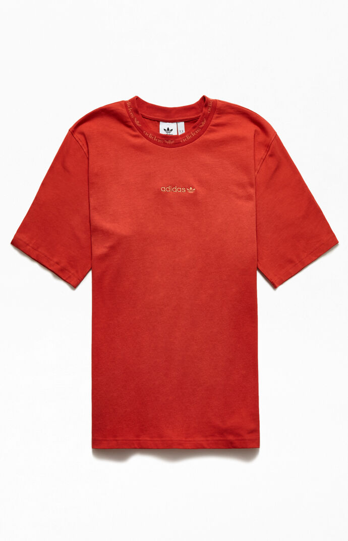 Orange Rib Detail T-Shirt