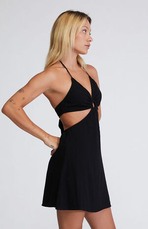 O-Ring Linen Halter Mini Dress image number 2