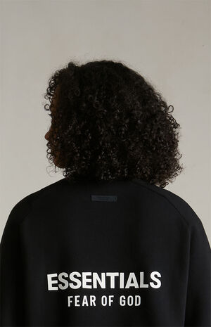 Women's Black Fleece Cropped Crew Neck Sweatshirt image number 5