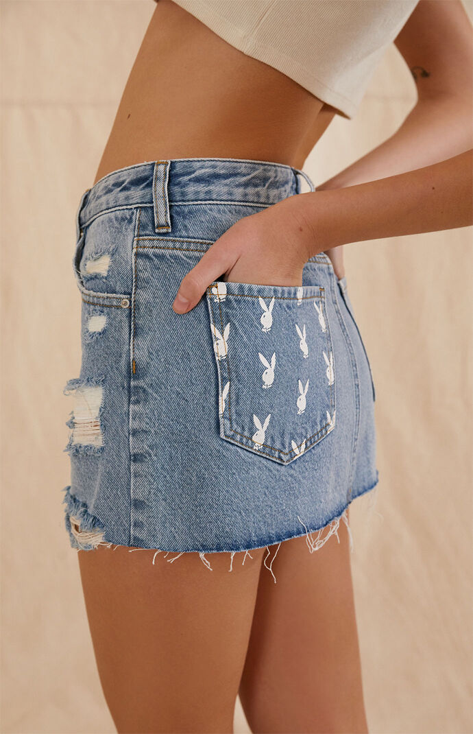 Playboy By PacSun Bunny Denim Mini Skirt PacSun