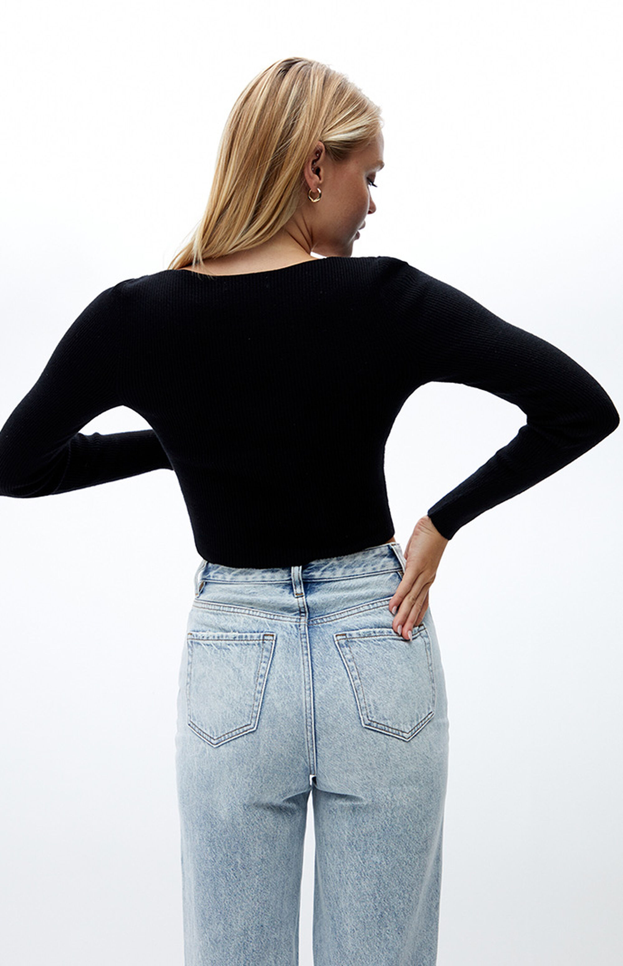 LA Hearts Long Sleeve Zip Up Sweater PacSun